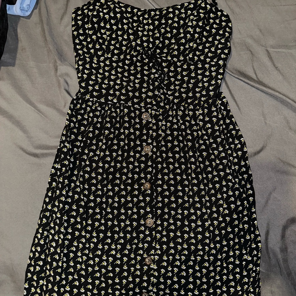 black floral mini sundress